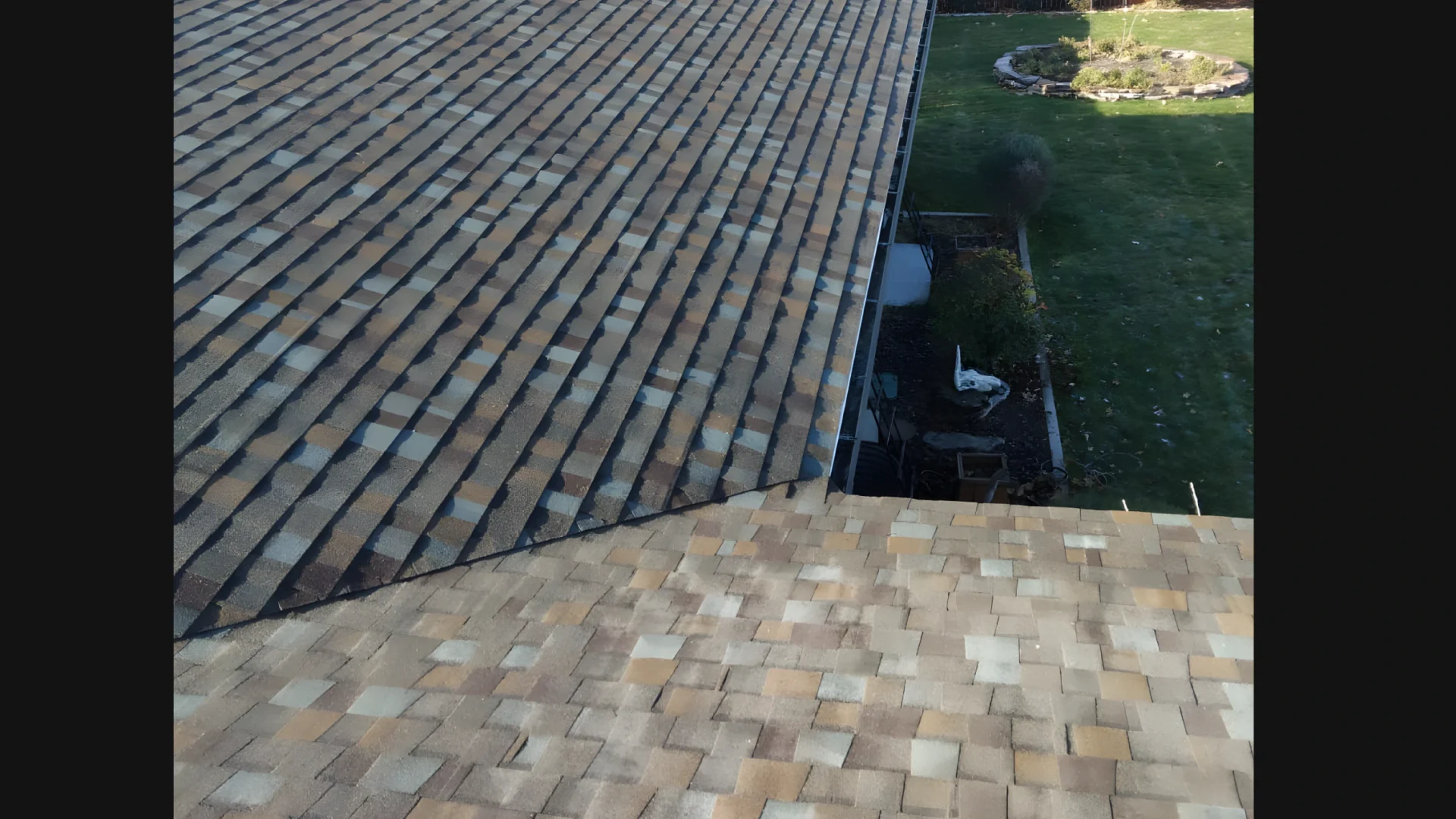 an angular view of a residential roof