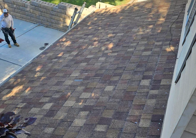 newly installed asphalt roof shingles